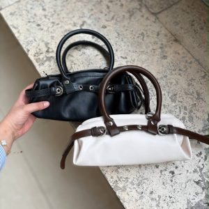 کیف استوانه ای چرم دو رنگ
